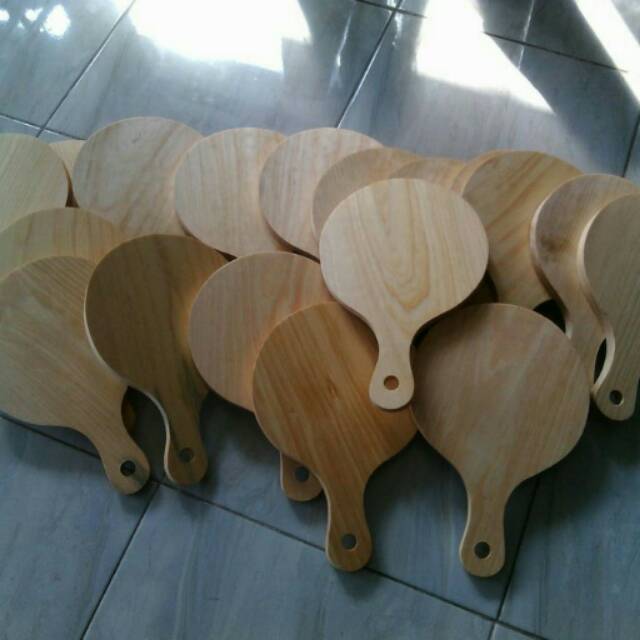 Talenan / Telenan / Telnan Kayu Pinus diameter 15cm / Wooden Cutting Board / Talenan Pizza