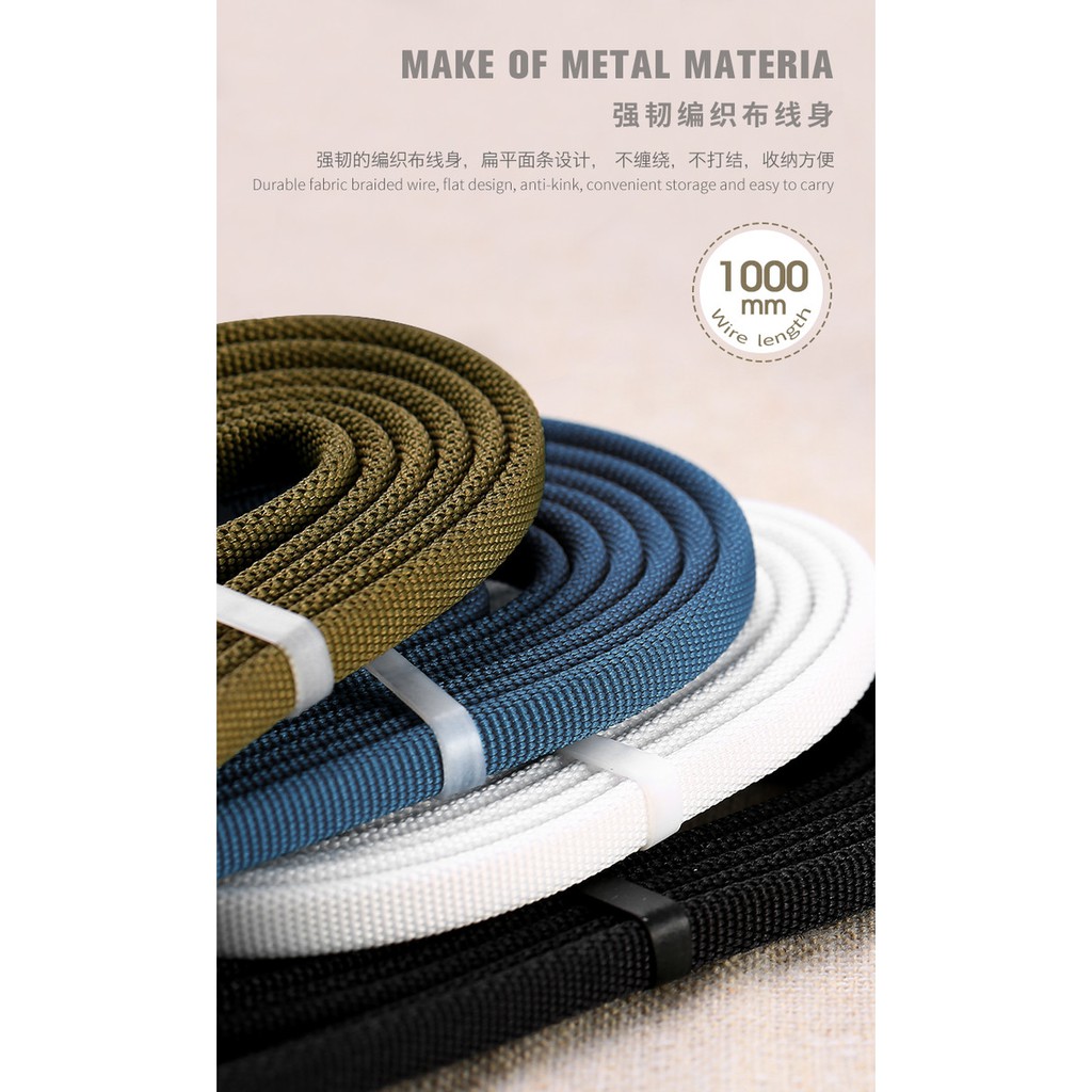 Remax Kerolla Cable 3 in 1 Micro USB + iPhone + Type C - 1M RC-094th