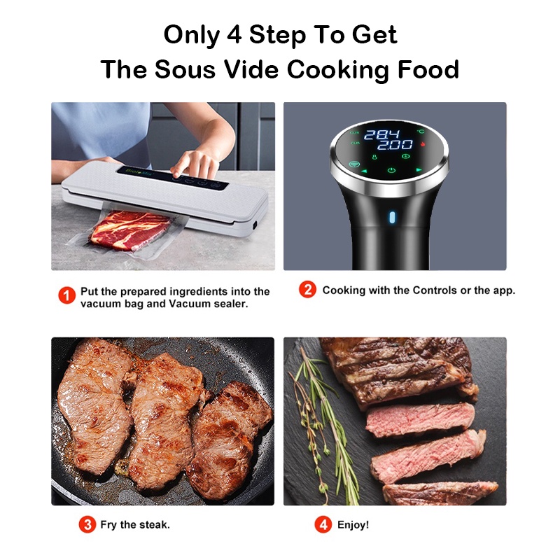 Sous Vide Wifi  - Vacuum Slow Food Cooker 1100W Temperatur Akurat dengan