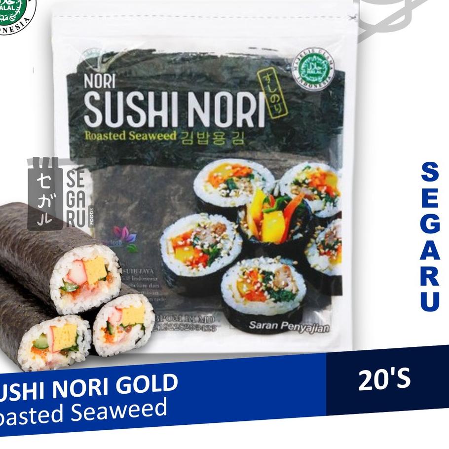 

(UJO⇛410) Sushi Nori Sheet Gold 20 Lembar | Sushi Roasted Rumput Laut Halal MUI ..!
