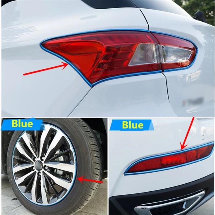 Premium List Chrome Velg Ban Mobil Motor Stiker PVC Lis Roda Pelek