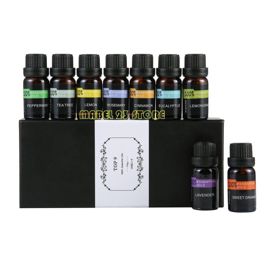 [HH] ESSENTIAL OIL SET 9 PCS 10ML / 9PCS MINYAK ESENSIAL AROMATHERAPHY DIFUSER PURE ESSENSIAL FRAGNANCE PENGHARUM RUANGAN PEWANGI DIFFUSER HUMIDIFIER AROMATERAPI 9 IN 1