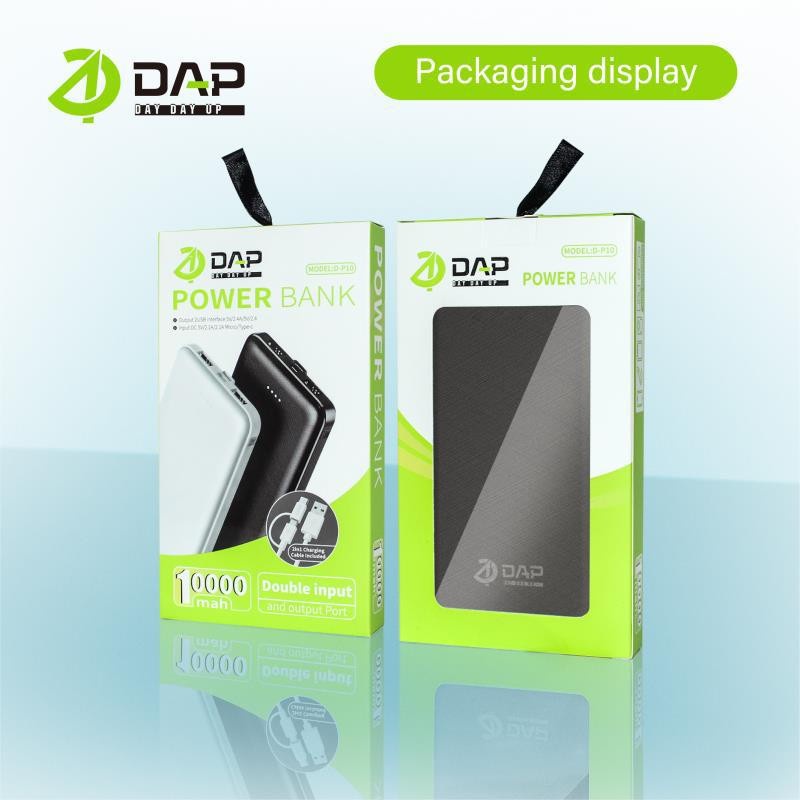 Powerbank 10000mAh DAP D-P10 Powerbank Dual Port USB 2.4A + Dual Input