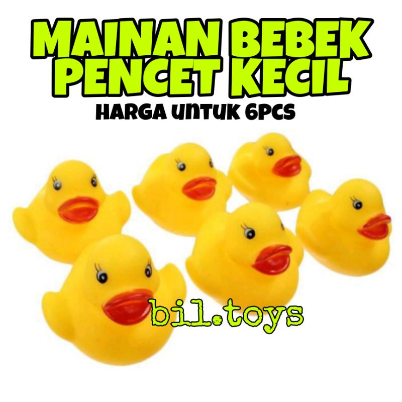 MAINAN ANAK BEBEK KARET MAINAN MANDI ANAK BEBEK ENCIT MAINAN BEBEK KUNING 6 PCS