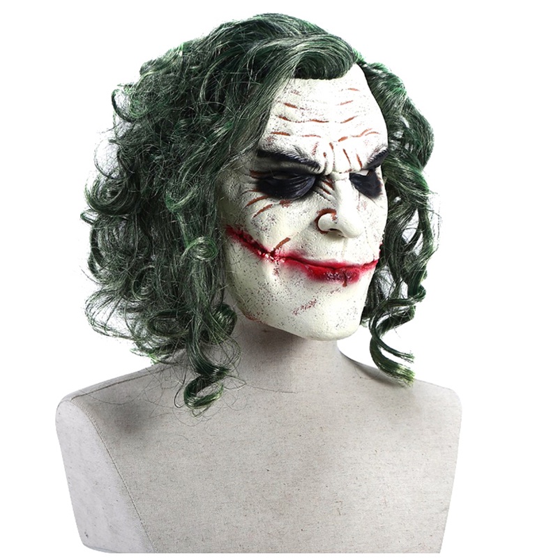 Topeng Badut Joker Seram Warna Hijau Untuk Cosplay Halloween