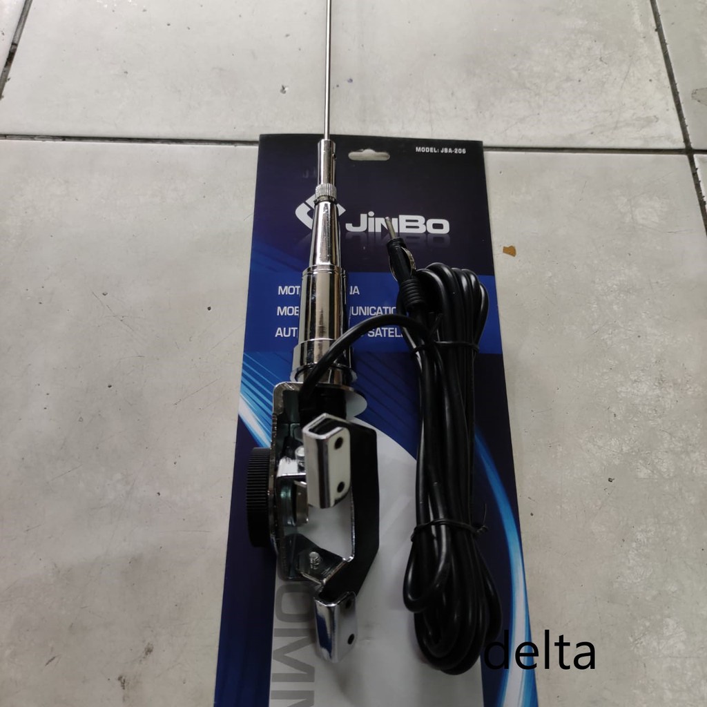 Antena Radio AM/FM JBA 206  chrome jepit kap mesin/bagasi mobil universal