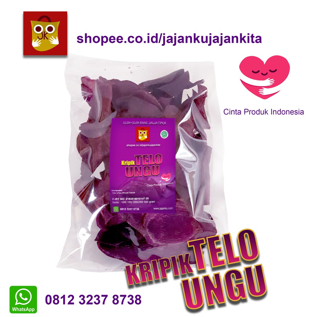 

KRIPIK UBI UNGU. Jajanku | Cemilan Tersertifikasi DEPKES | Jangka Waktu Expired Lama