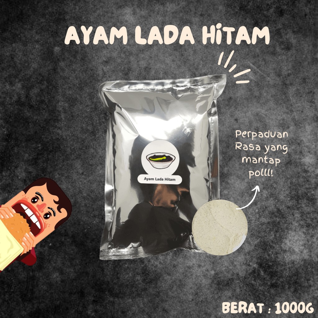 BUMBU TABUR RASA AYAM LADA HITAM (BLACKPEPPER) 1000 GRAM / 1KG