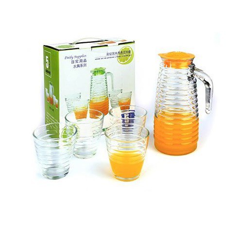 [5in1] WaterGlass Set | Gelas Ulir [2 Motif Pilihan]