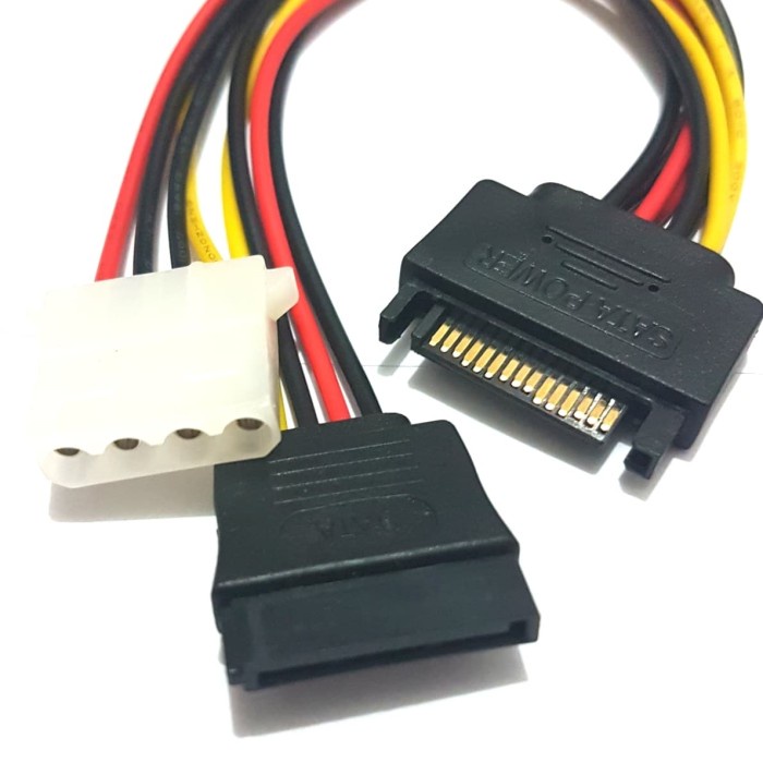 Kabel Power Extension Converter Sata Male to Molex + Sata Female