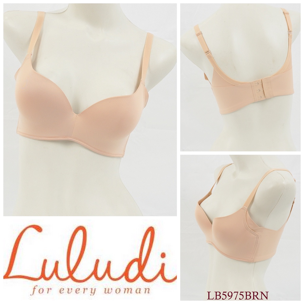 Bra Wanita Kawat LULUDI by WACOAL Busa Tipis Full Cup Model Polos Pakaian Dalam Underwear LB5975