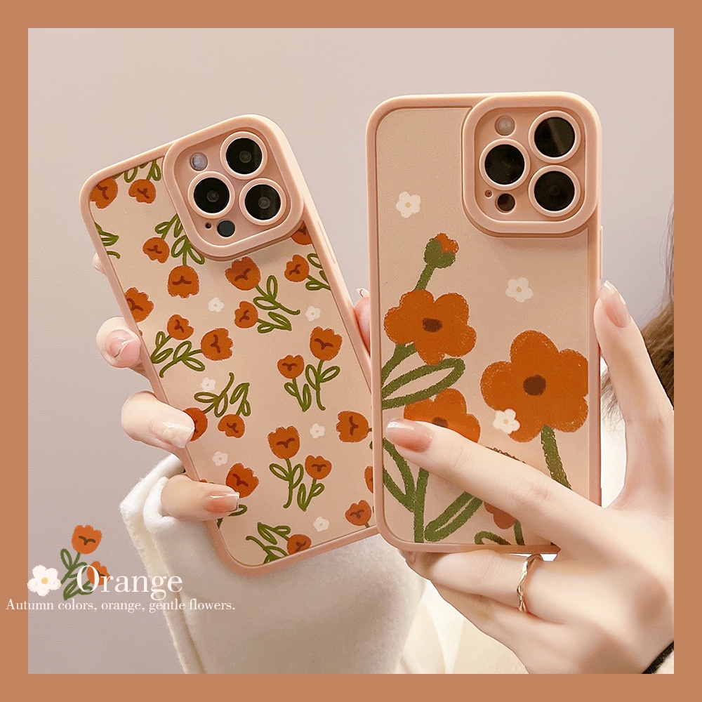 IPHONE Musim Semi Bunga Jeruk Perlindungan Penuh Lembut Silikon Ponsel Case Cover Untuk Iphone7 8 PLUS X XR XS 11 12 13 14 MINI PRO MAX SE 2020