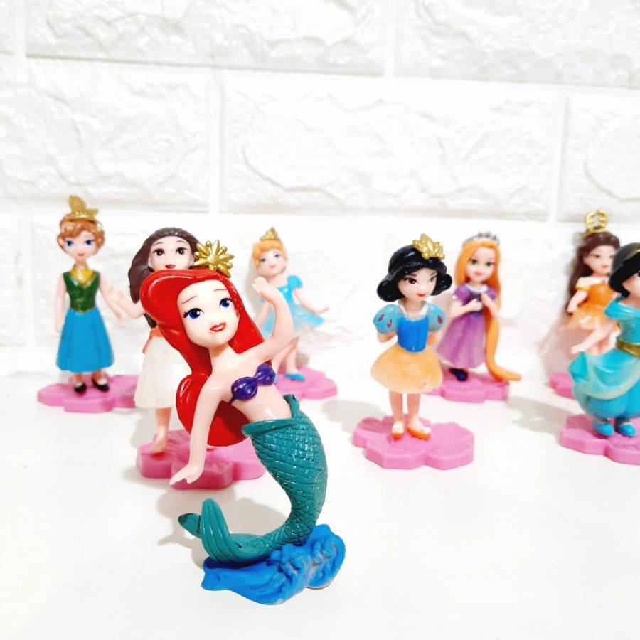 Disney Princess Mermaid Cinderella Snow White Moana Figure Set Koleksi