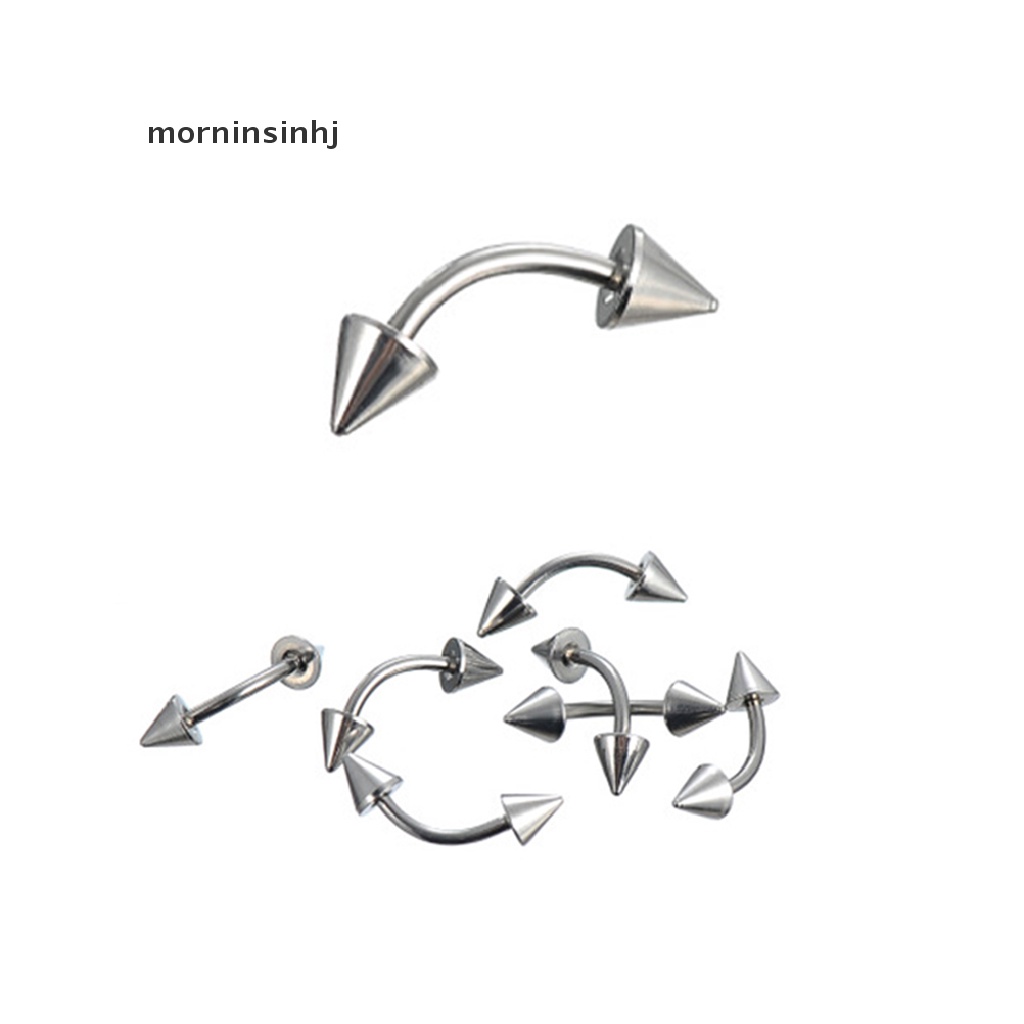 Mornin 85pcs Anting Tindik Lidahbibirtubuh Bahan Stainless Steel Desain Barbell Untuk Priawanita