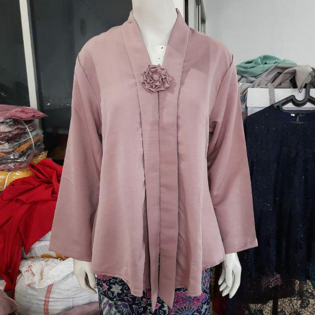 (P92/100) Kebaya floy TANGAN PANJANG kutubaru std-jumbo busui kartini KeroncongBusana (PJG)-Hazelnut