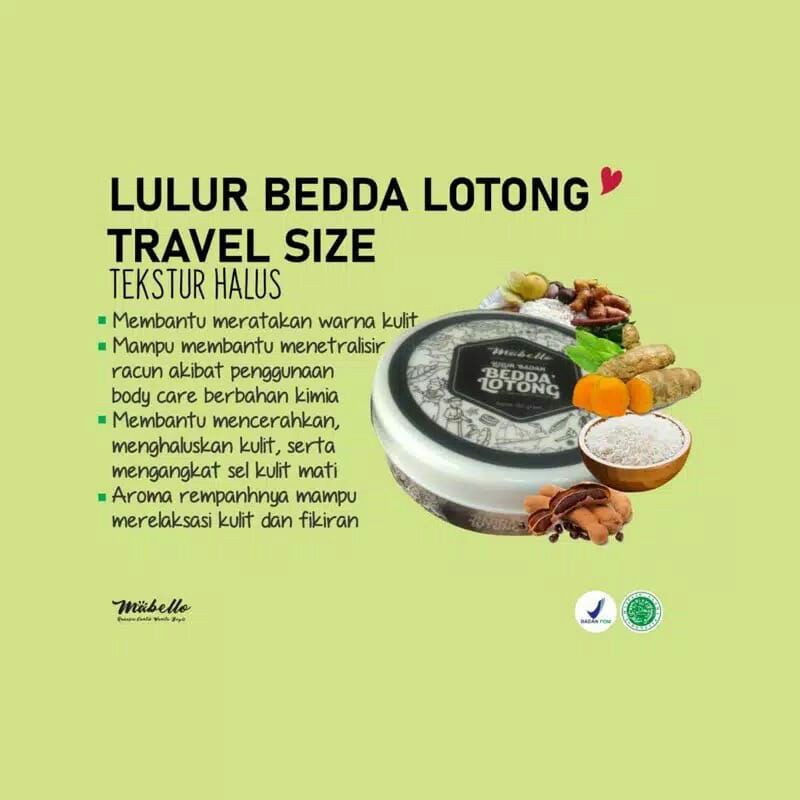 Mabello lulur BEDDA LOTONG 100gram