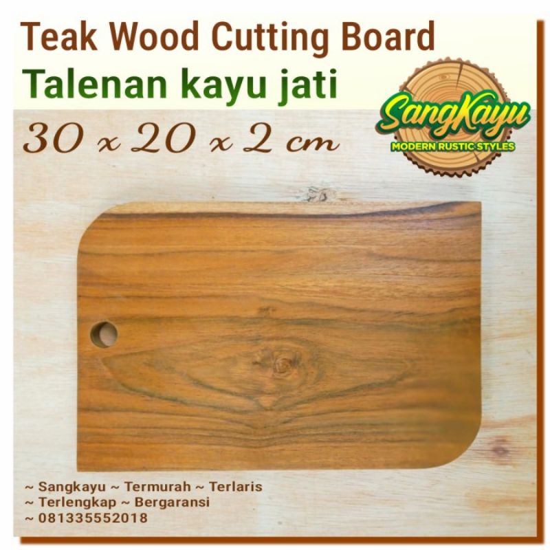 Talenan kayu jati 30x20 teak wood wooden cutting board talenan kayu