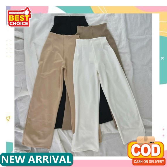 Celana Casual Korea Wanita Fashion Celana Kulot Polos O3J4 Ketat Grade A Trendy Kekinian Ready Stok 