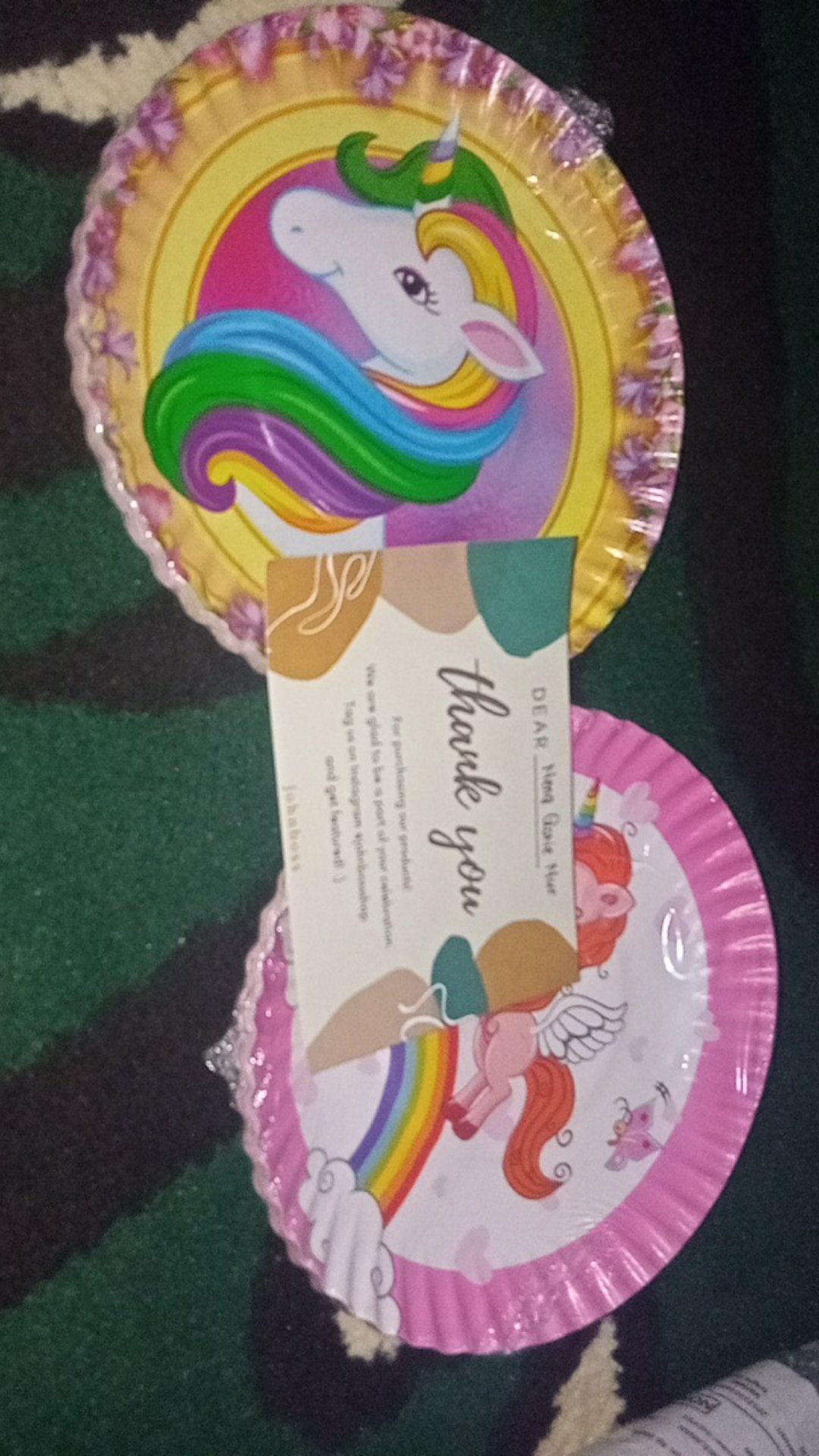 Piring Kue Unicorn [isi 12 Piring] / Piring Ulang Tahun / Piring Kue Ulang Tahun / Piring Pesta
