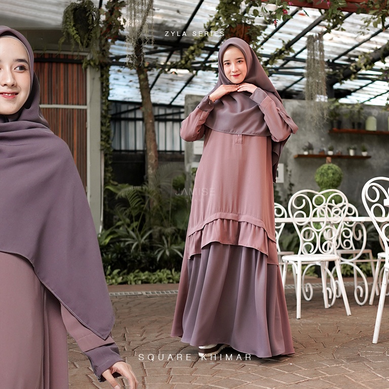 Jamise Syari Original | CUP CAKE Zyla Series | Set Gamis Khimar | Gamis Remsja Terbaru 2021