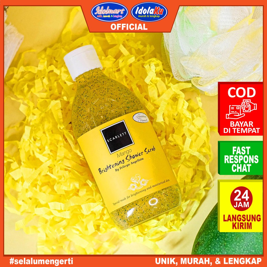 IDOLAKU Scarlett Whitening Shower Scrub Mango 300ml