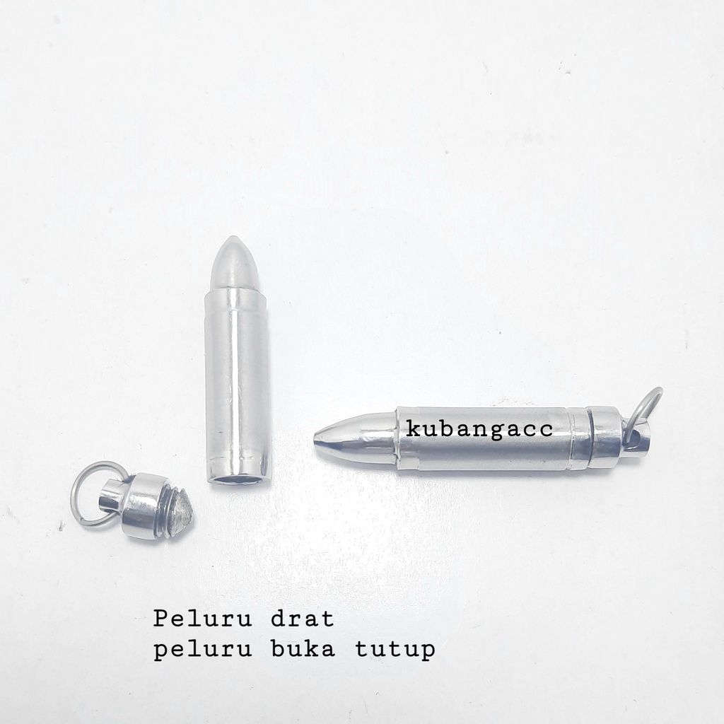 Liontin kalung. Bandul Kalung Model Peluru Bisa Buka Tutup Bandul Kalung Drat Peluru Drat Monel