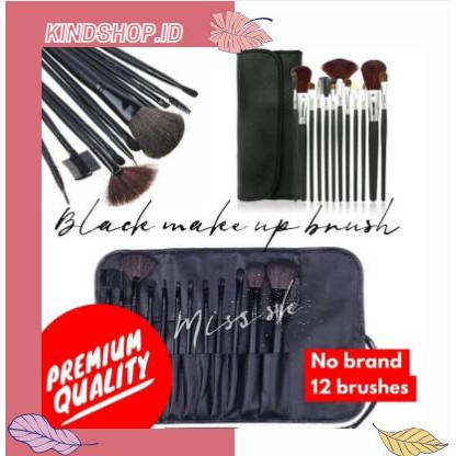 KINDSTORE❤ | NO Brand - Isi 12 Kuas Black Make Up Brush No Brand