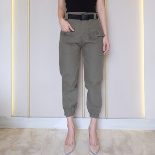 HOPYLOVY Celana  Panjang Wanita Jogger  Tactical  Peony 