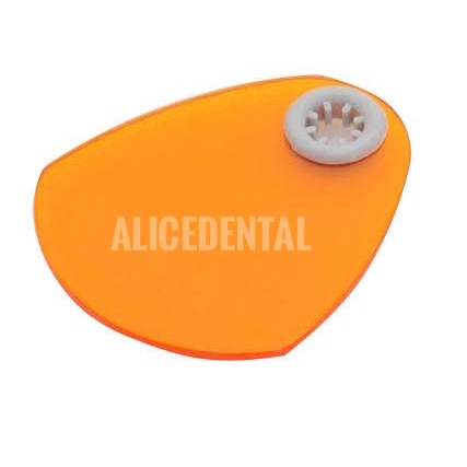 Pelindung sinar light cure oren orange plate shield dental lightcure kaca sinar laser LED rainbow