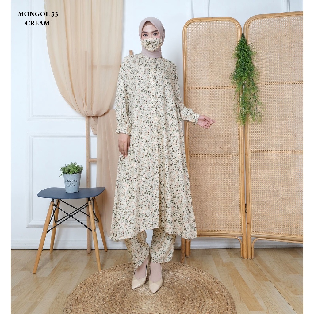 AL FASHION SET MONGOL BUSUI ONE SET SETELAN LONG TUNIK&CELANA PANJANG TUNIK ARAB MONGOL ASLI TUNIK M