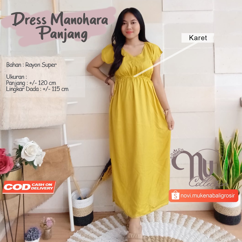 DRESS MANOHARA PANJANG POLOS (SEMATA KAKI)