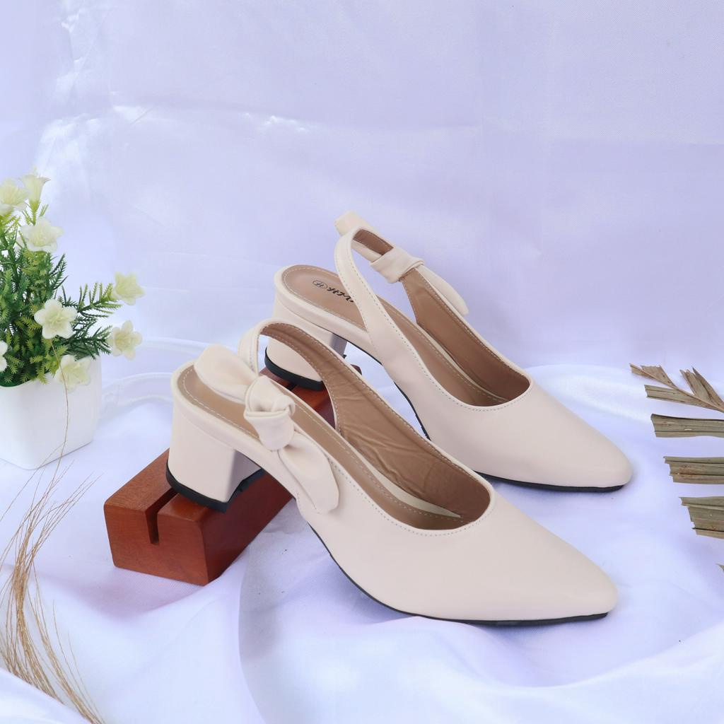 HMF Gewy Sepatu Heels Mules Wanita NB05