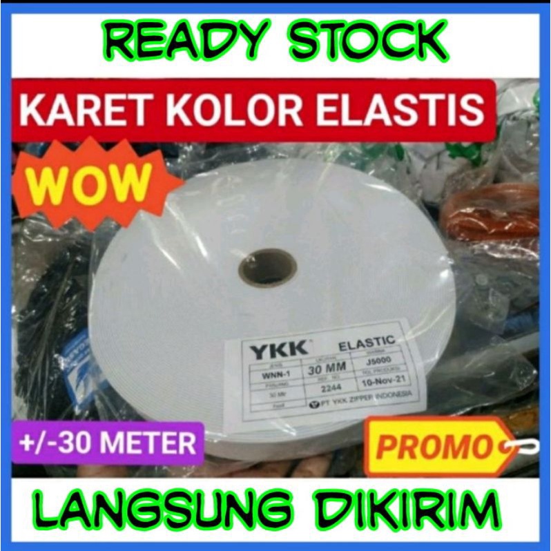 YKK tali karet kolor elastis per roll kolor 3cm 1cm 2 cm 3 mm 5 cm elastic kiloan behel