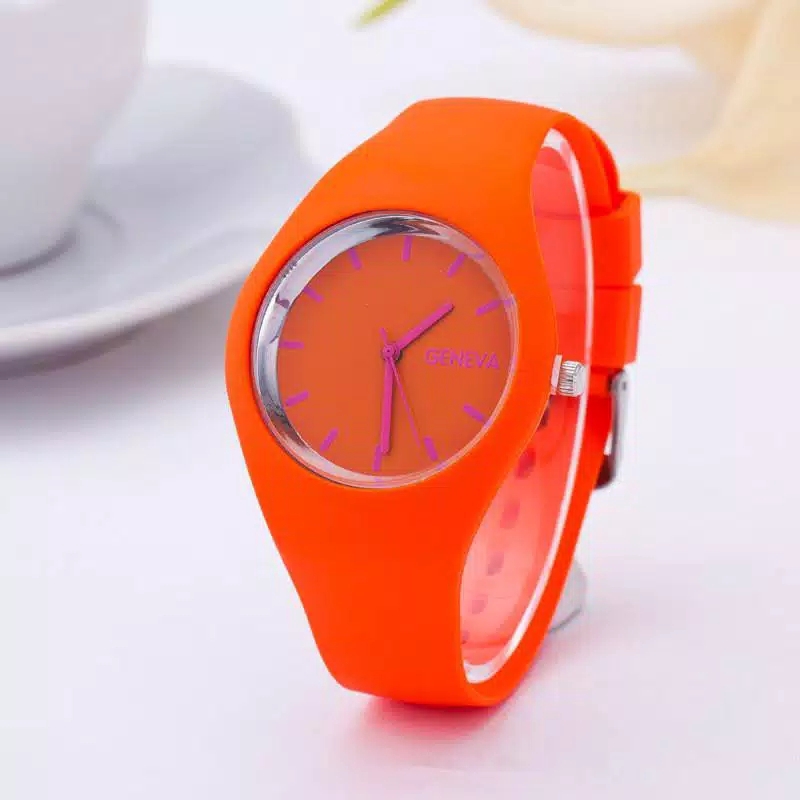 Jam Tangan Wanita Fashion Angka Strap Rubber