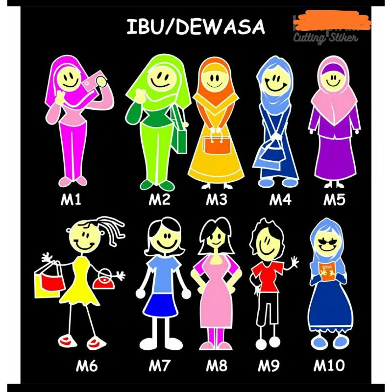 

sticker cutting happy family bahan revlektife nyala