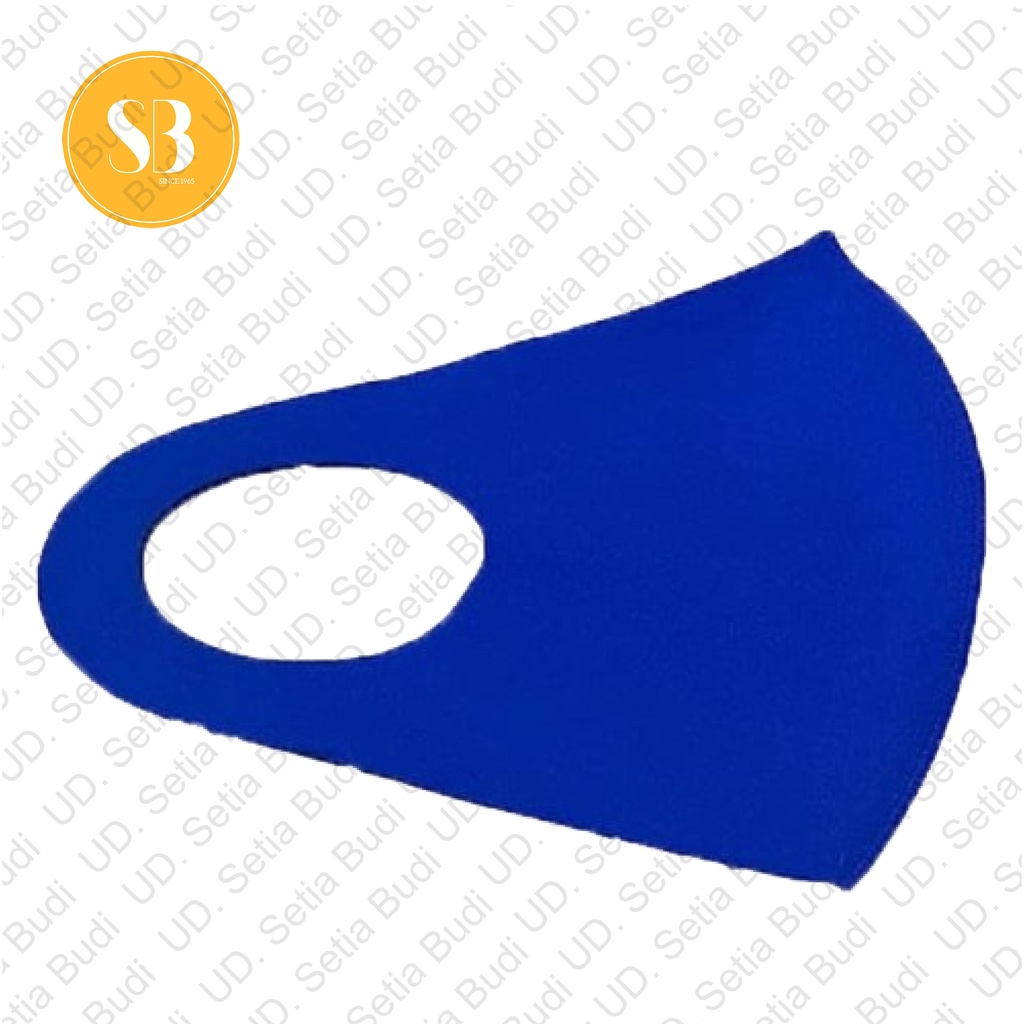 Masker Motif Kain / Masker Scuba Warna Biru 1 Pcs