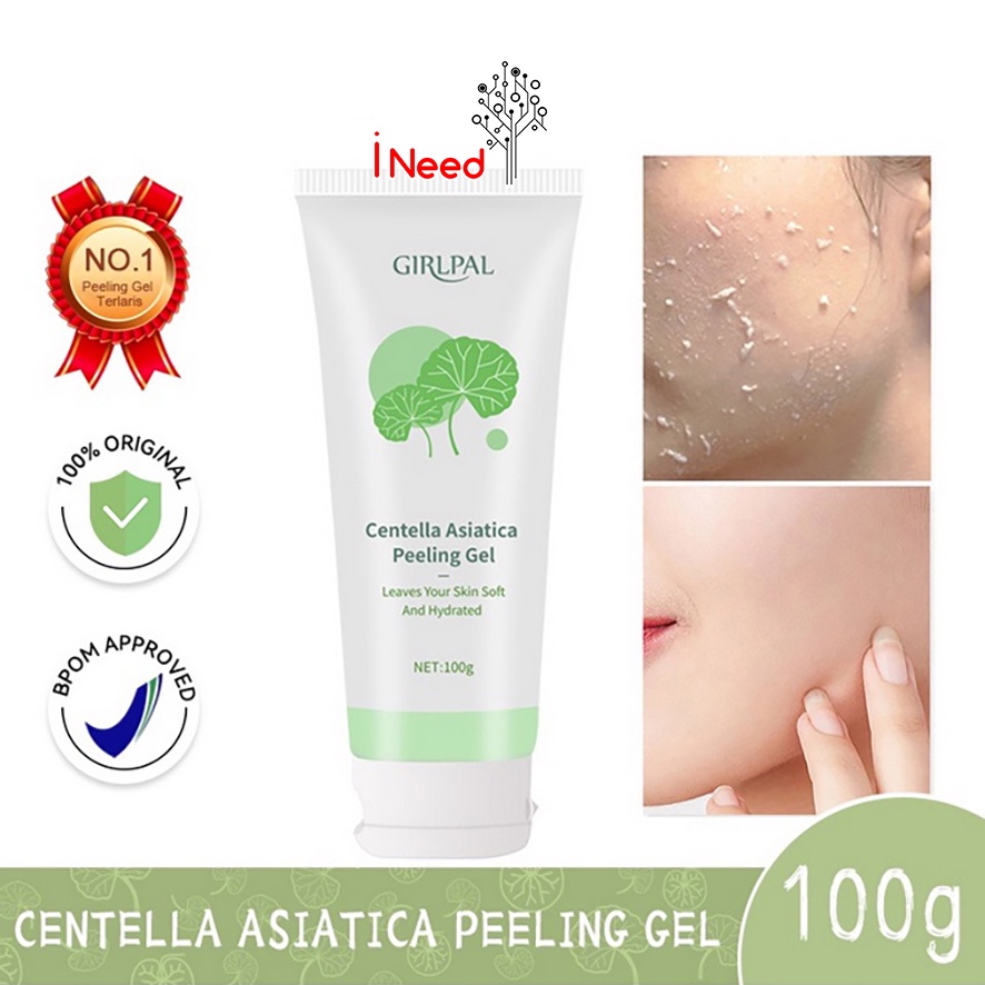 (INEED) [BPOM] GIRLPAL Centella Asiatica Peeling Gel - Aloe Vera Gel - CHARCOAL 100GR