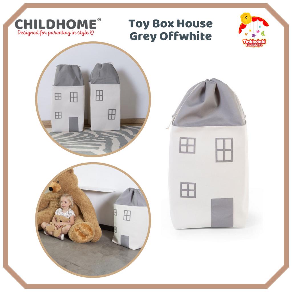 CHILDHOME Toy Box House Grey Offwhite