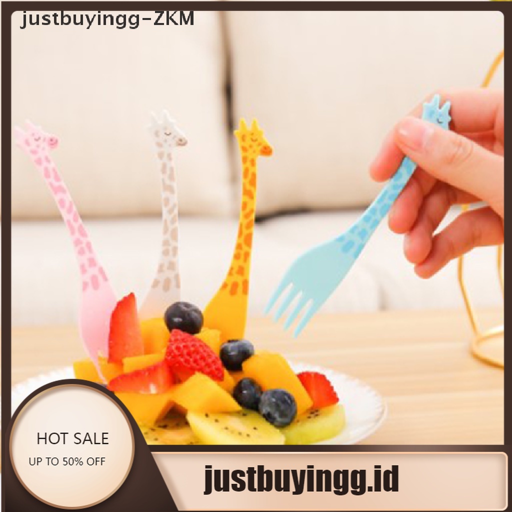 [justbuyingg] 12pcs/set Cartoon Giraffe Shape Food Picks Fruit Snack Toothpick Desert Forks   [zkm]