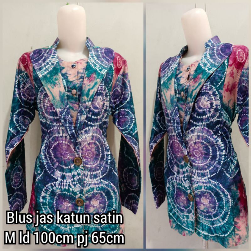 sasirangan wanita blus jas STOK M ld 100cm pj 70cm