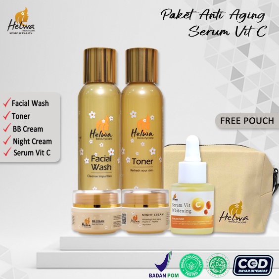 WAJIB KONSUL PAKET ANTY AGING + SERUM VIT C HELWABEAUTYCARE FREE POUCH