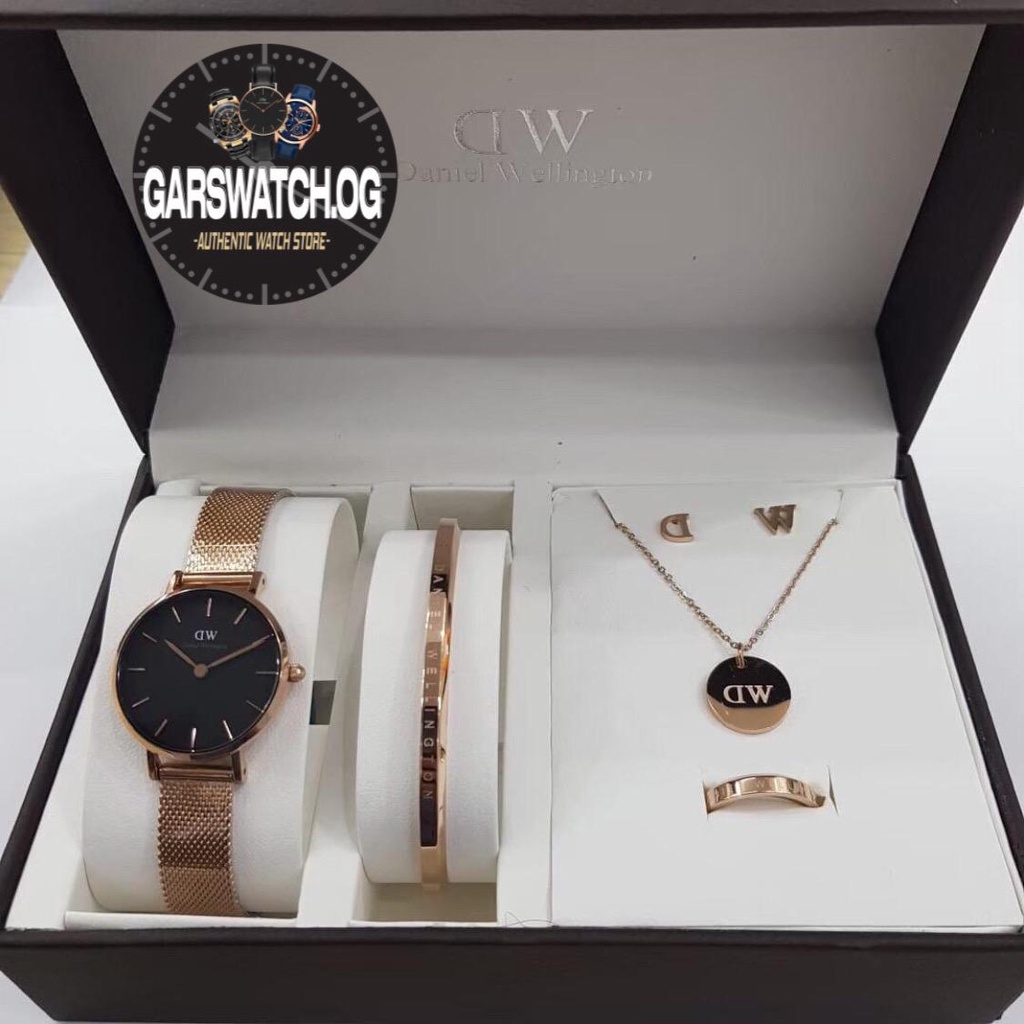 (ORIGINAL 100% - Garansi 1 Thn) Jam Tangan Daniel Wellington Original Pria / Wanita Pendant Set Full