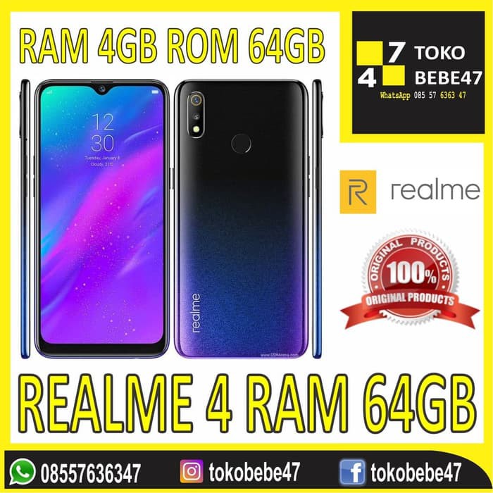 REALME 3 RAM 4GB ROM 64GB GARANSI RESMI ORIGINAL