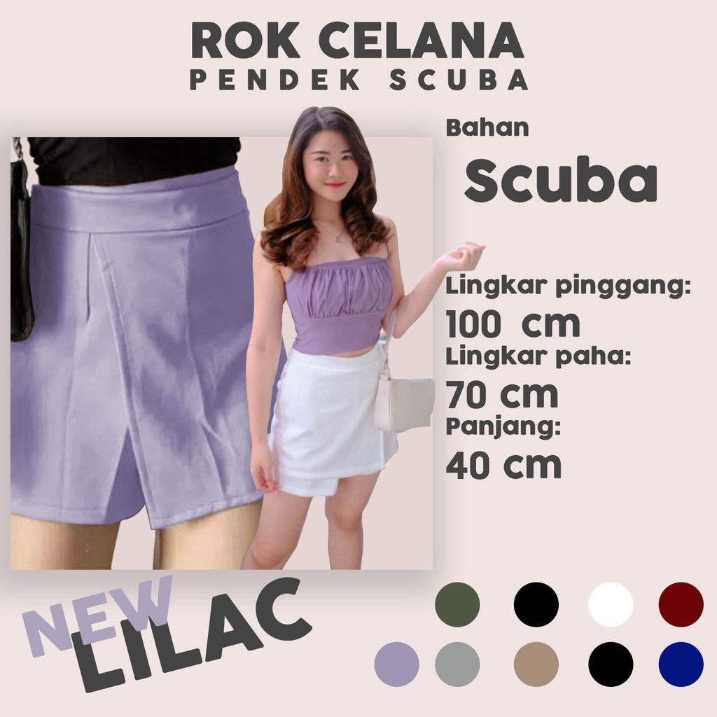 Rok Celana Super Jumbo BIG SKORT Big Size Scuba Tebal Stretch Rocela Oversize - Yelonix