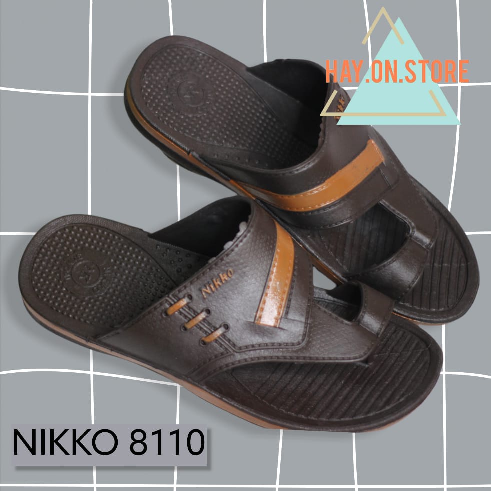 NK 110 - SANDAL Nikko 8110 coklat / 2W bukan walker ner era bell air JEPIT SLIDE SANDAL KASUAL SANDAL PRIA SANDAL MURAH NIKKO 8110