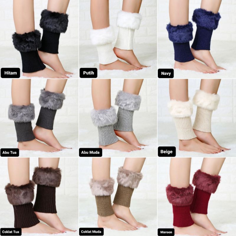 Penghangat Kaki Bulu Sepatu Boots Winter Musim Dingin / Leg Warmer 015