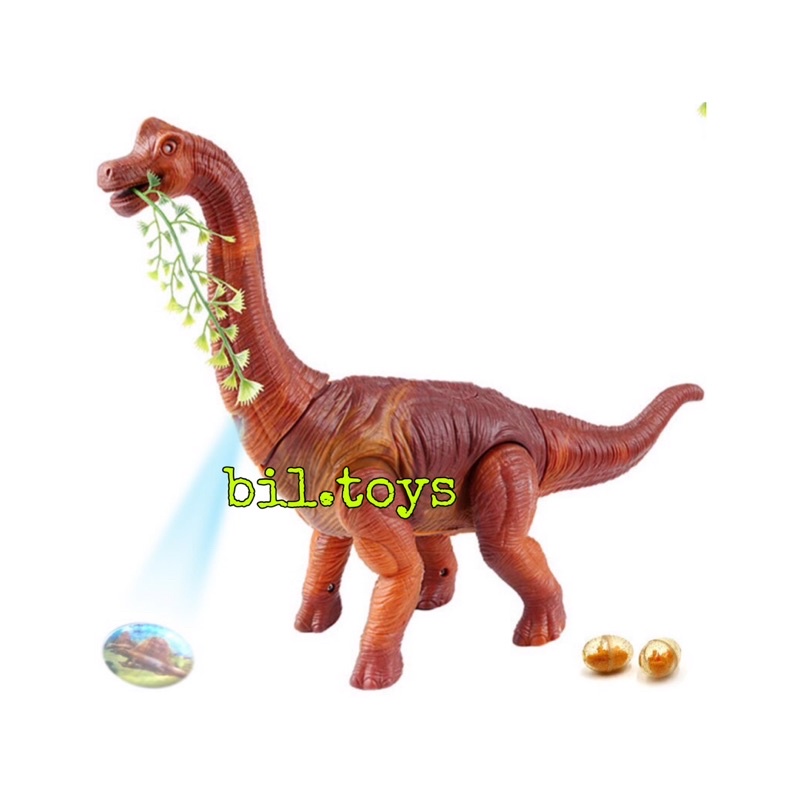 MAINAN ANAK DINO DINOSAURUS BERTELUR MAINAN ANAK BRACHIOSAURUS EGG BERJALAN BATERAI HEWAN PURBA