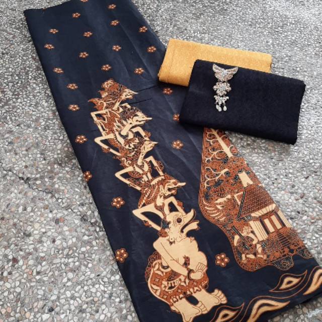 Hmt kain batik wayang Jokowi batik Jokowi sogan wayang gunungan seragam baju batik murah