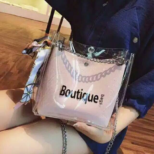 Promo Tas Transparan Tas Boutique Sling Bag Transapran Tas Wanita Sling Bag  Selempang Transparan