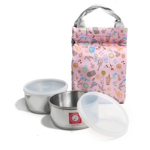 Rocket Holiday Rantang Lunch Box / Kotak Makan 2x12 cm - Pink